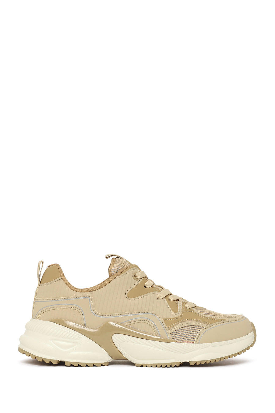 Woman Beige Thick-Soled Lace-Up Sneakers 26PFE495914 | Derimod