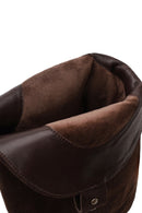 Woman Brown Thick-Heeled Suede Cowboy Boots | Derimod
