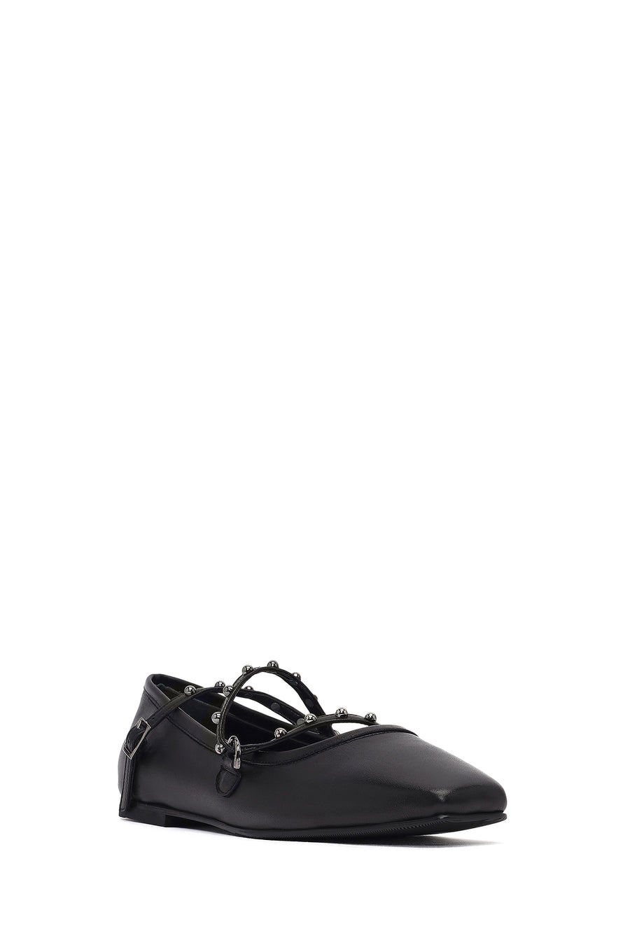Kadın Siyah Tokalı Deri Babet