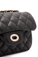 Women's Black Long Strap Quilted Mini Crossbody Bag | Derimod