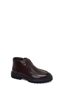 Male Brown Zip Closure Lace-Up Leather Casual Boots | Derimod