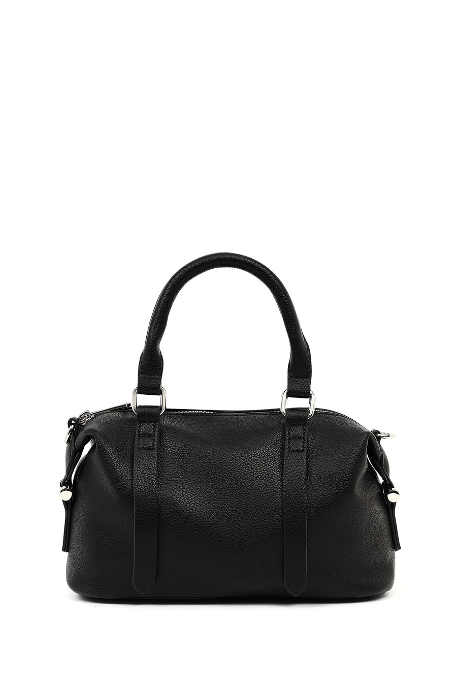 Women's Black Long Strap Charm Mini Shoulder Bag