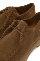 Woman Camel Lace-Up Suede Leather Masculine Shoes | Derimod