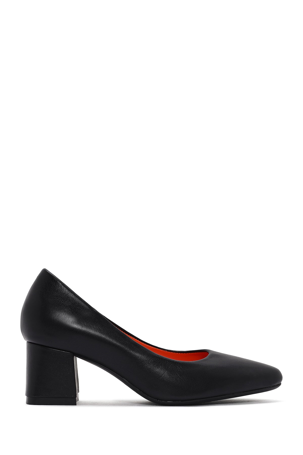 Derimod Flex Kadın Siyah Kalın Topuklu Deri Ayakkabı 24SFD405918 | Derimod