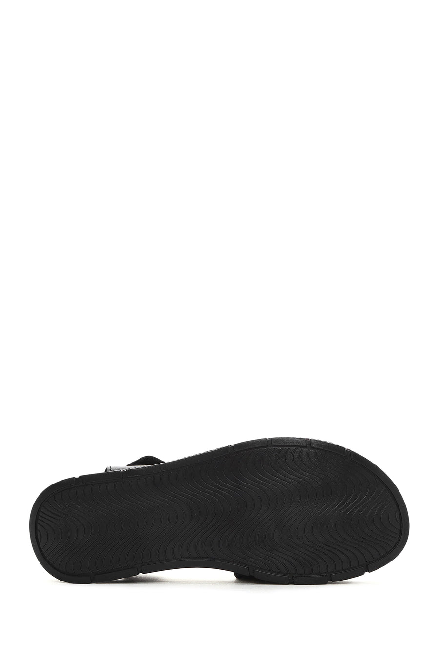 Women's Black Strappy Leather Comfort Sandals