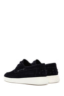 Men's Navy Blue Lace-up Suede Leather Casual Shoes | Derimod