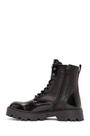 Men's Black Lace-Up Leather Combat Boots | Derimod