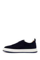 Male Navy Lace-up Thick-soled Suede Leather Sneaker | Derimod