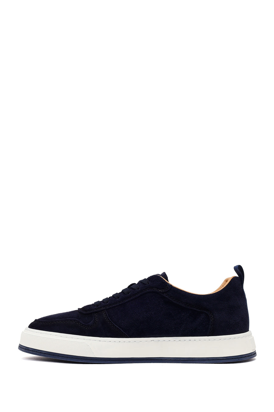 Male Navy Lace-up Thick-soled Suede Leather Sneaker