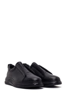 Male Black Leather Sneaker | Derimod