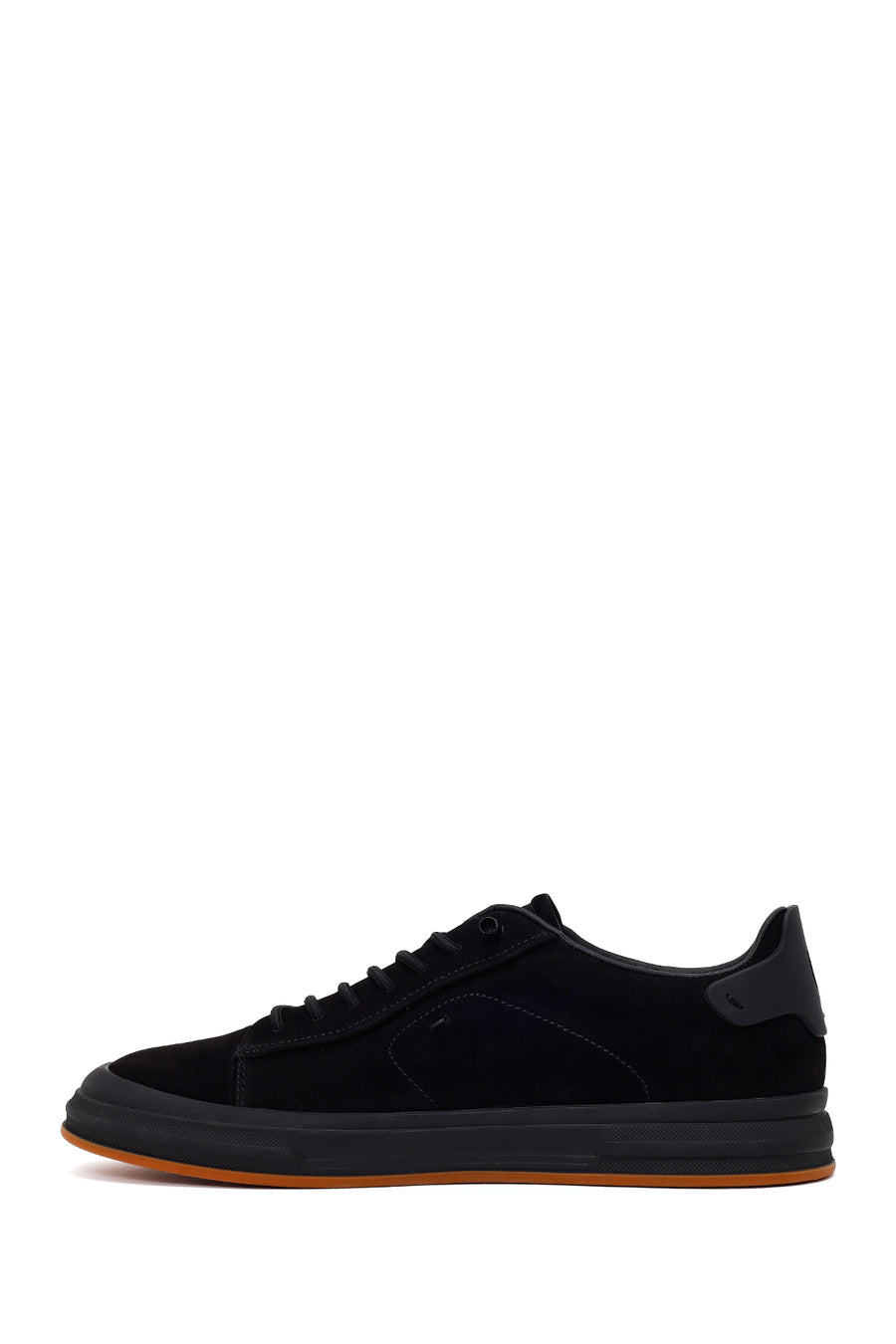 Erkek Siyah Bağcıklı Nubuk Deri Sneaker