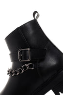 Women's Black Chain Zippered Casual Boots | Derimod