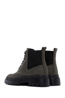 Men's Khaki Nubuck Leather Thick Soled Casual Boots | Derimod