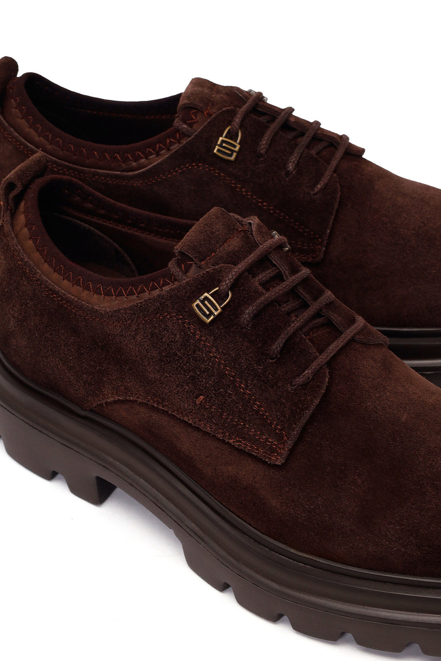 Male Brown Lace-up Suede Casual Shoes