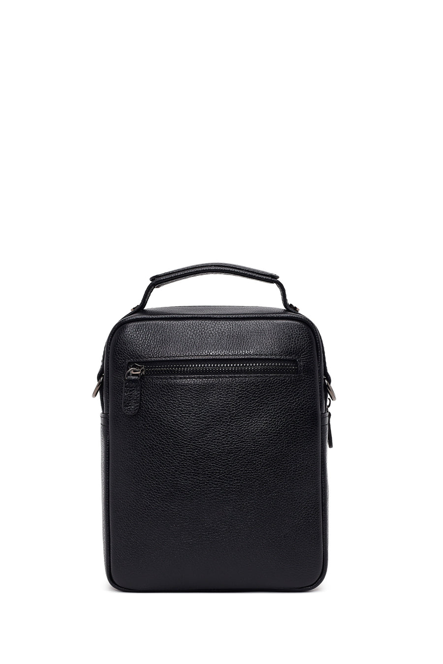 Male Black Long Strap Leather Handbag