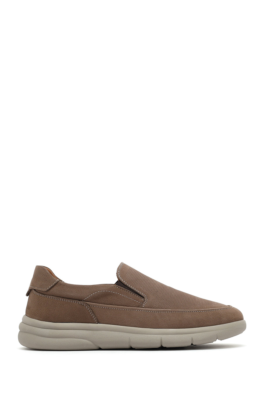 Erkek Bej Nubuk Deri Comfort Loafer 25SFD7651V3 | Derimod