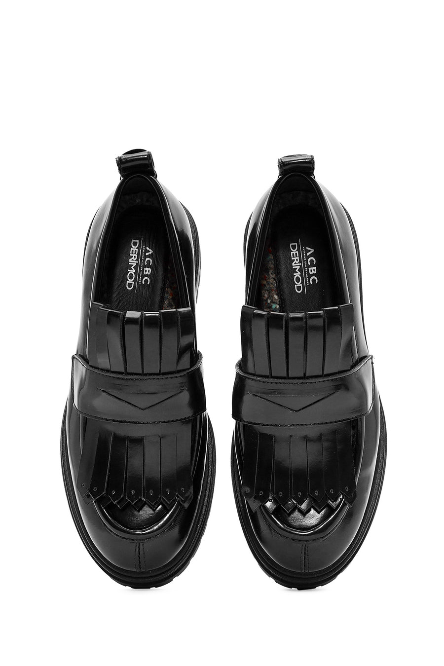 ACBC x Derimod Women's Black Thick-Soled Masculine Loafer