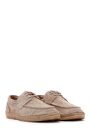 Men's Beige Suede Leather Espadrille | Derimod