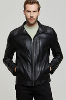 Bruno Men's Black Leather Jacket | Derimod