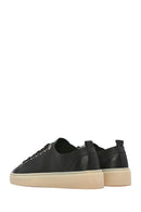 Erkek Siyah Bağcıklı Deri Sneaker | Derimod