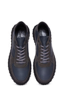 Men's Gray Leather Sneaker | Derimod