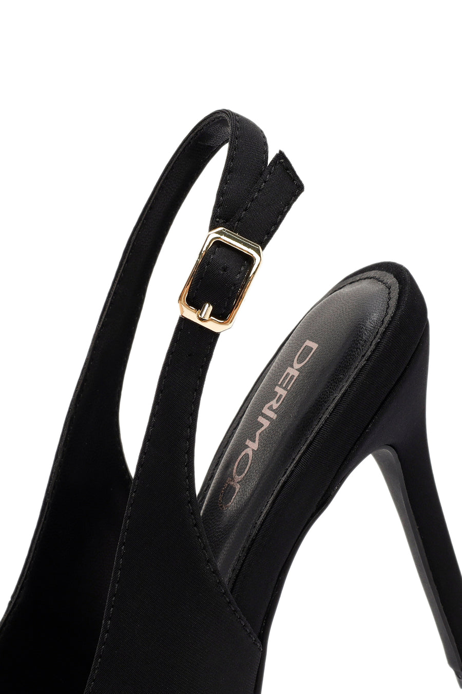 Women's Black Accessory Detailed Open Back Thin Heeled Shoes