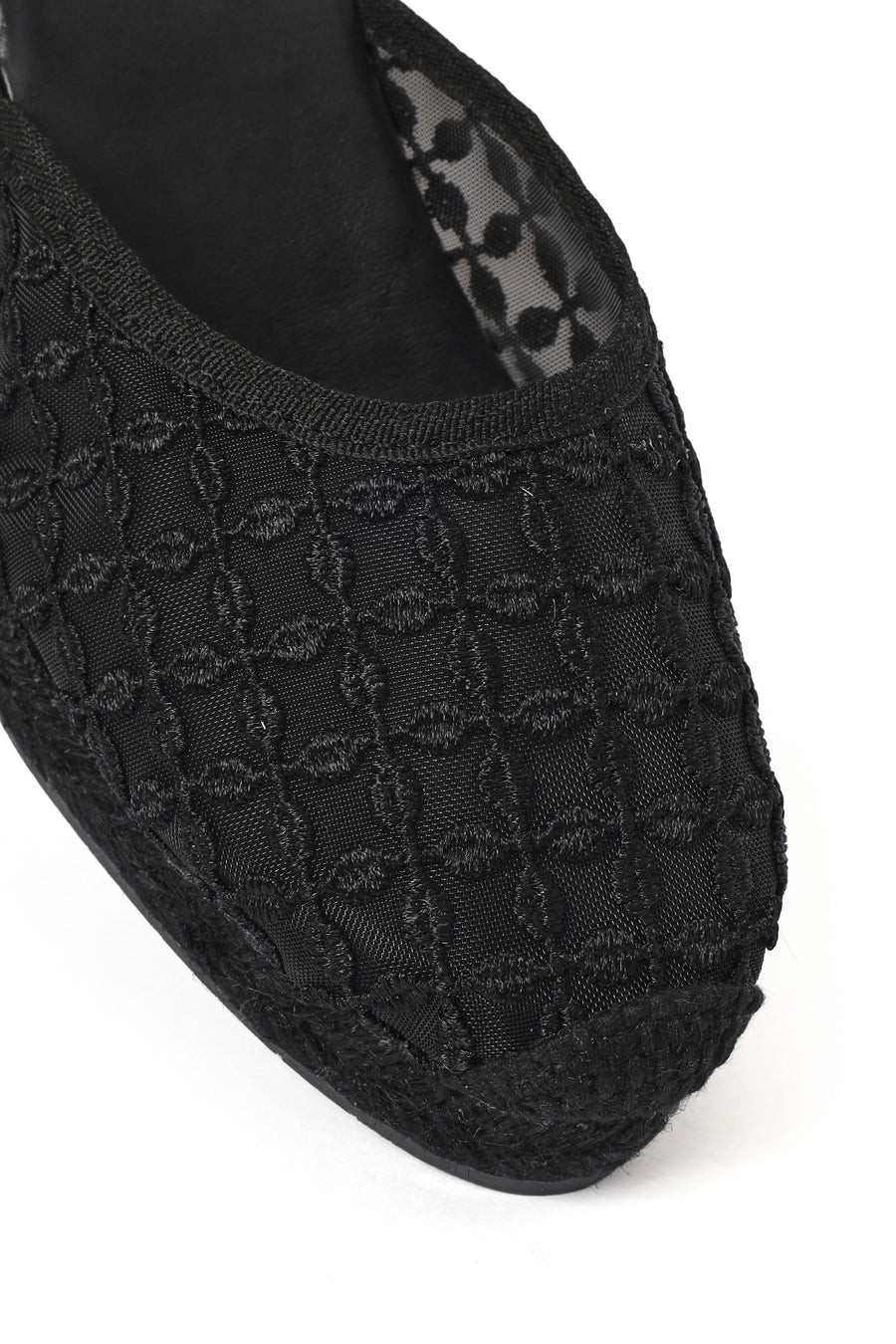 Women's Black Ankle Buckle Platform Espadrilles