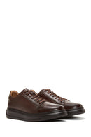 Men's Brown Leather Thick Sole Sneaker | Derimod