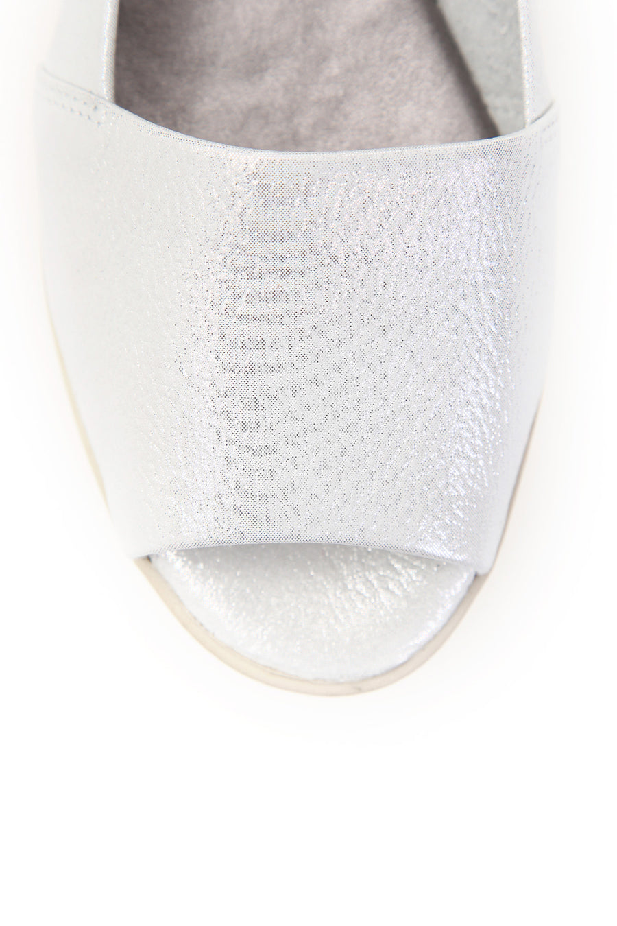 White Open Toe Women's Leather Shoes