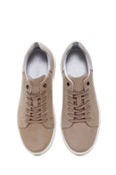 Men's Beige Suede Leather Sneaker | Derimod