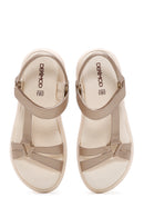 Women's Gold Flat Comfort Sandals | Derimod