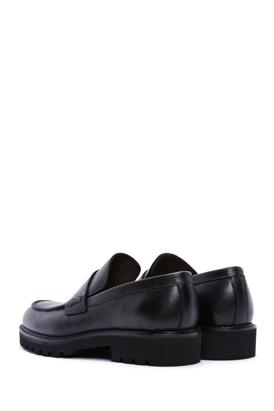 Men's Black Leather Casual Loafer