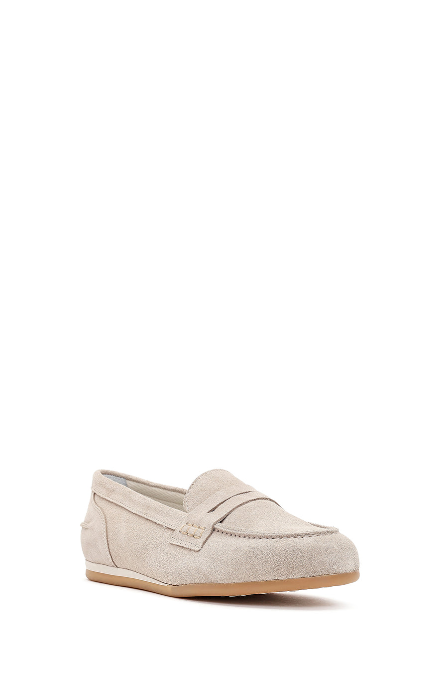 Women's Beige Suede Leather Loafer