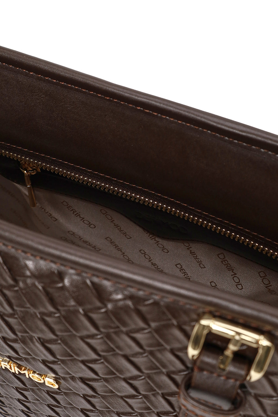 Woman Brown Knitted Shoulder Bag