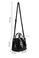 Woman Black Long-Strap Croc-Pattern Mini Shoulder Bag | Derimod