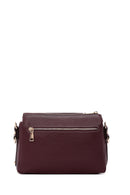 Women's Claret Red Long Strap Crocodile Crossbody Bag | Derimod