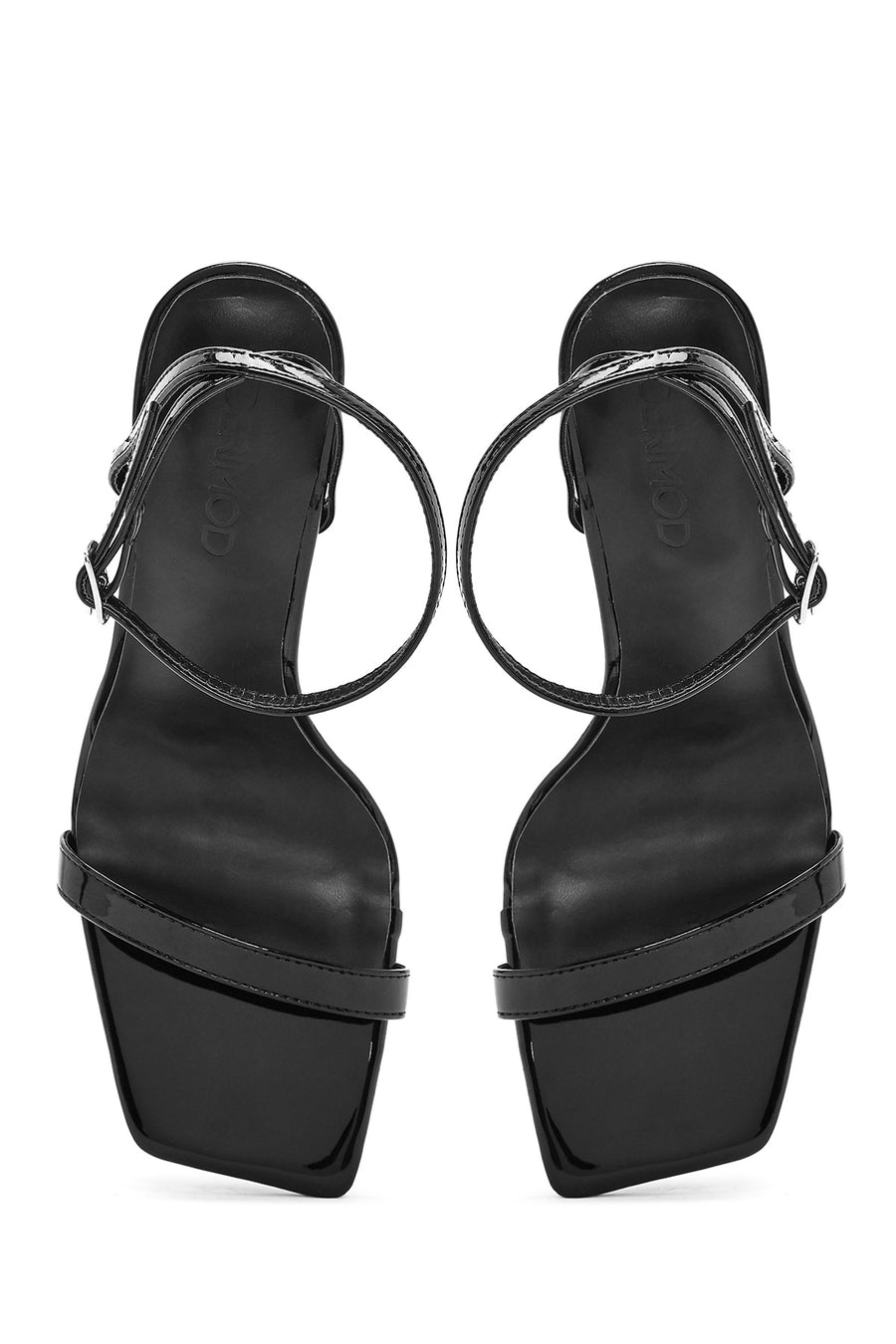 Women's Black Ankle Strap High Thin Heel Sandals