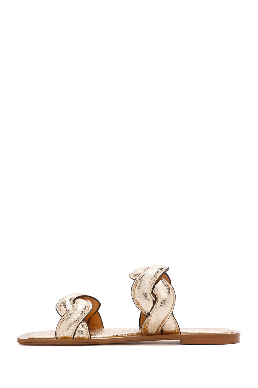 Women's Gold Braided Patterned Slippers