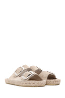 Women's Stone Suede Leather Espadrille | Derimod