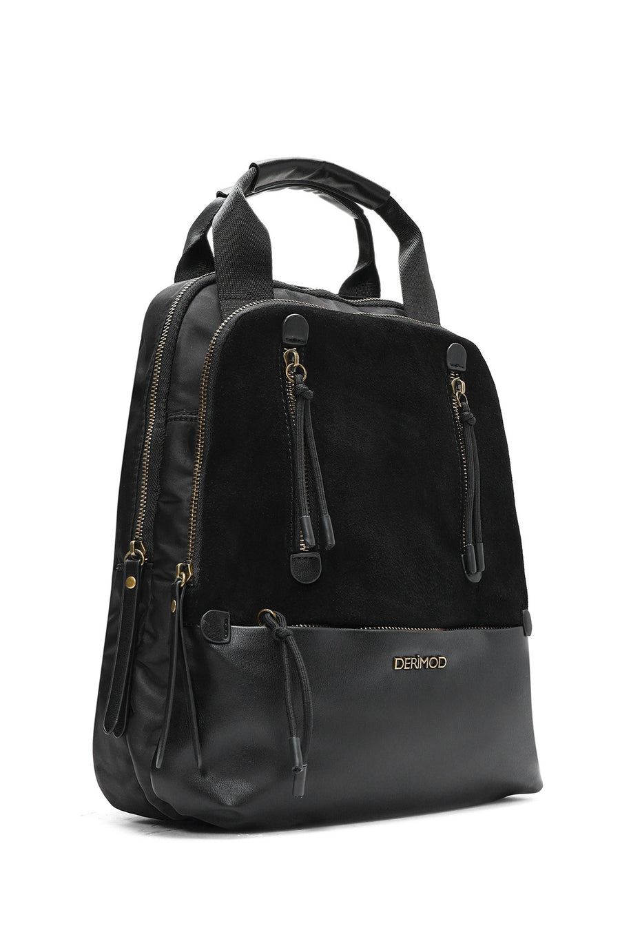 Women's Black Suede Backpack