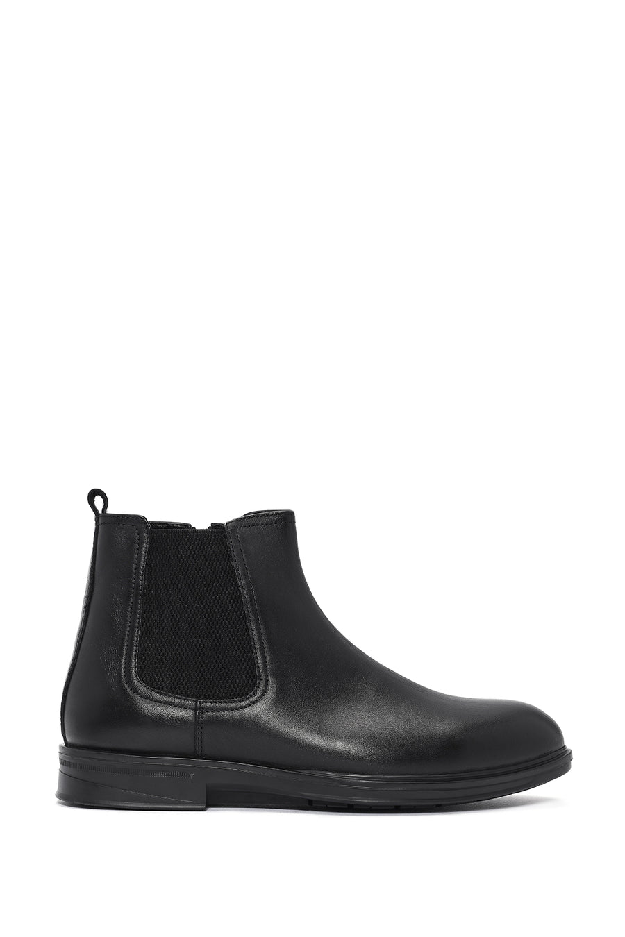 Men's Black Leather Chelsea Boots 24WFD677618 | Derimod