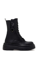 Women's Black Thick Soled Zippered Boots | Derimod