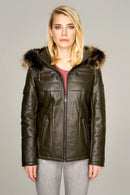 Nora Women's Leather Jacket | Derimod