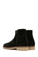 Men's Black Zippered Suede Leather Casual Boots | Derimod