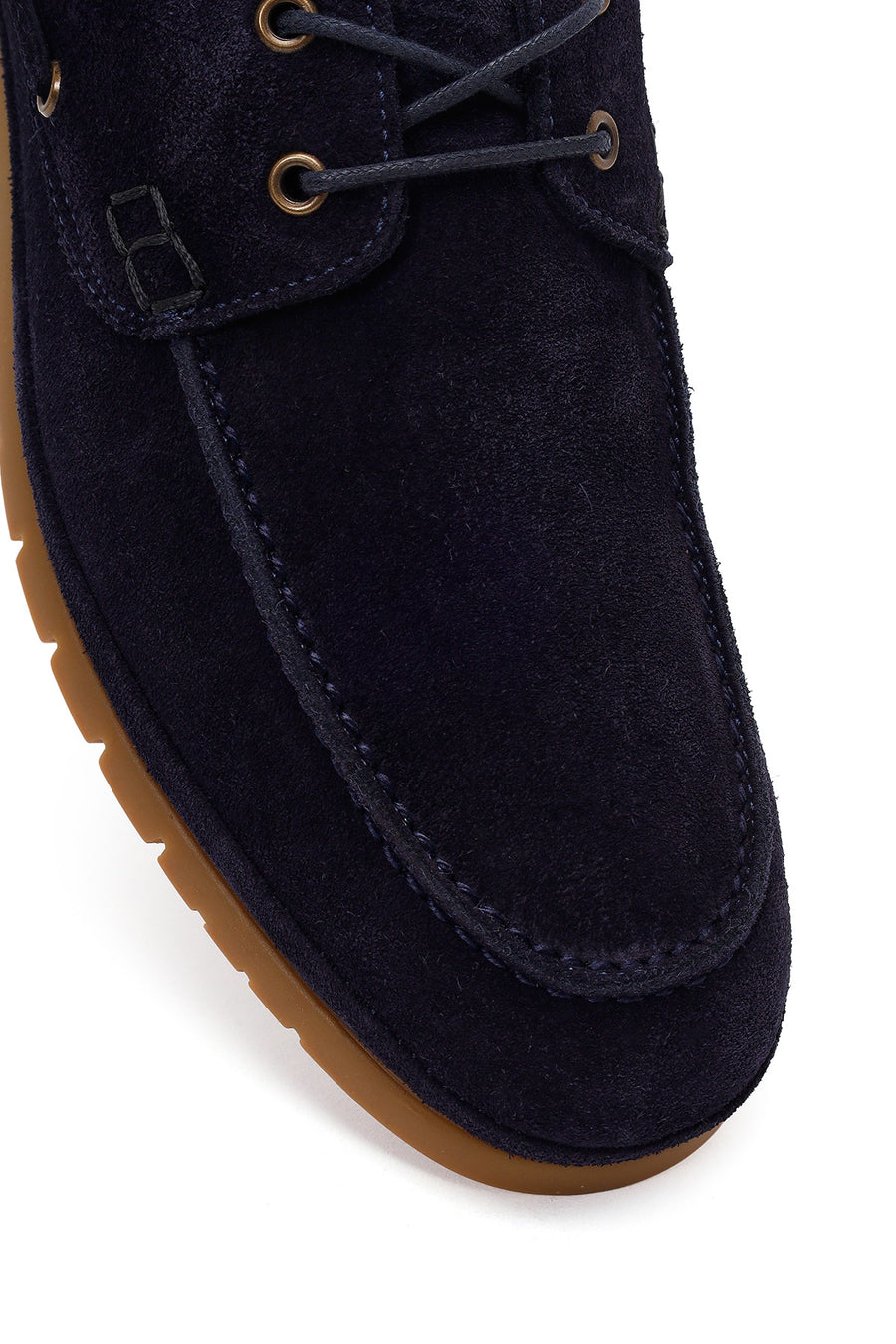 Men's Navy Blue Lace-up Suede Leather Casual Shoes