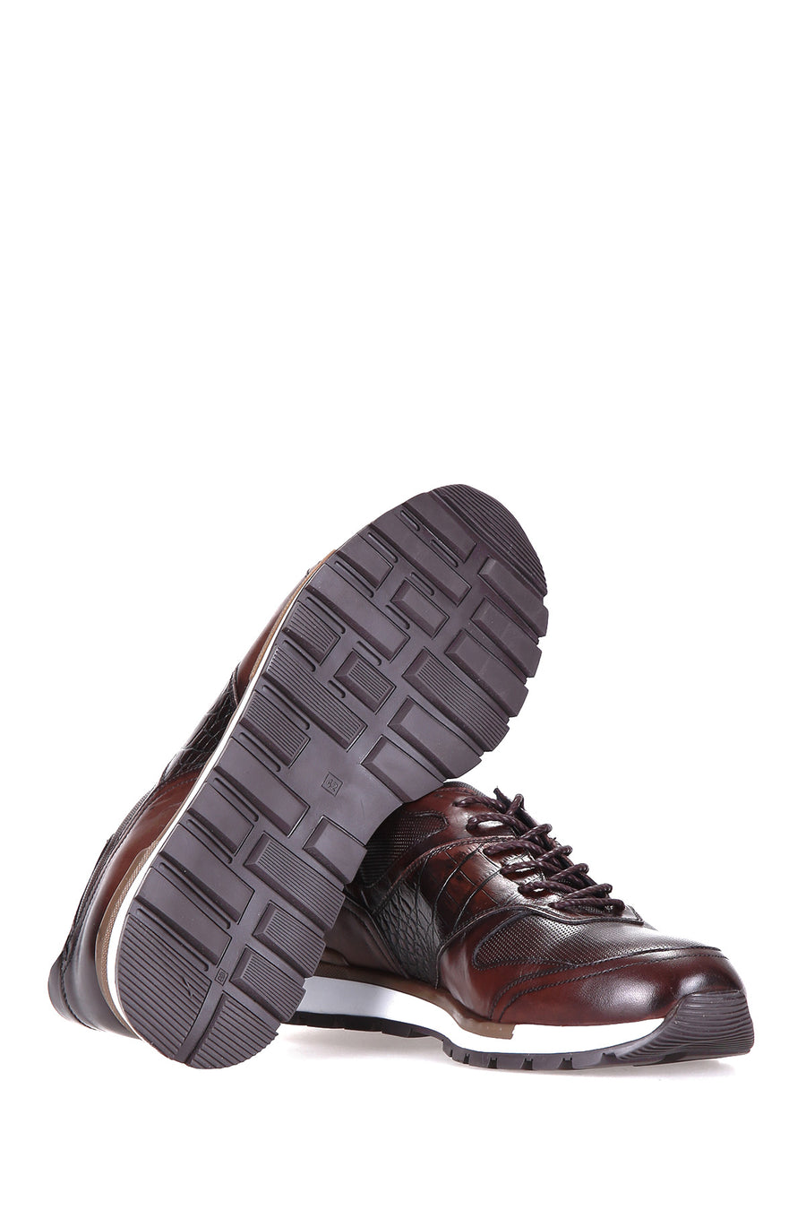 Crocodile Patterned Men's Leather Sneaker