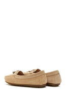 Women's Beige Suede Leather Loafer | Derimod