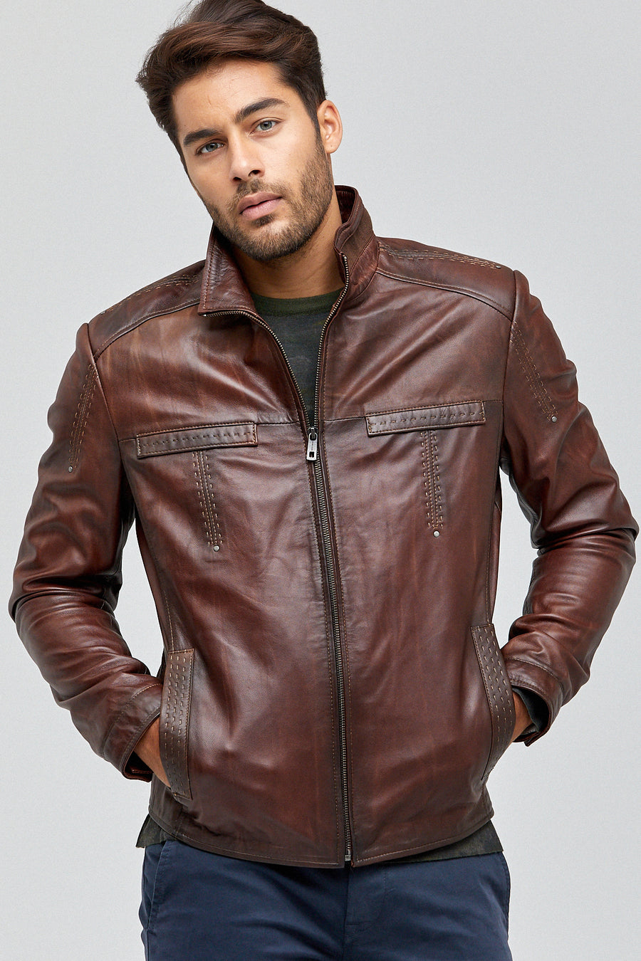 Elton Men's Leather Jacket