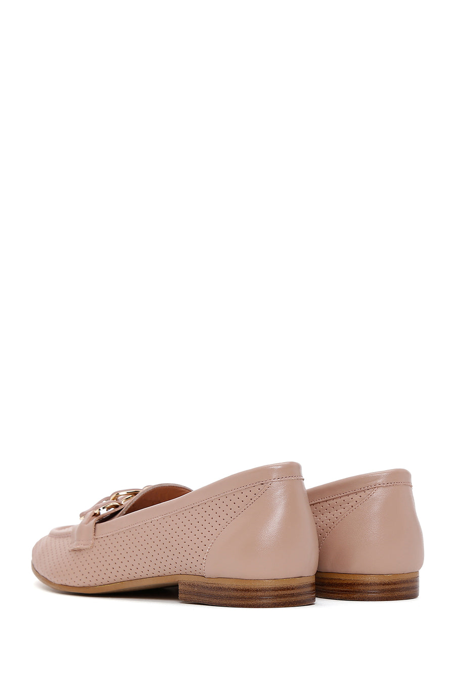 Kadın Bej Deri Klasik Loafer