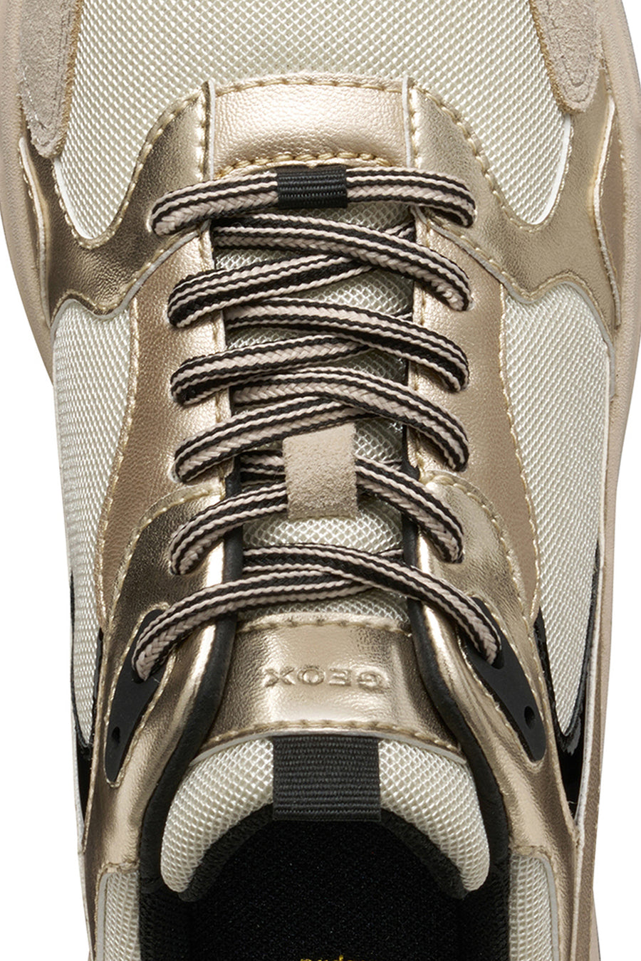 Geox Kadın Bej D Zarvıa A - Mesh+Pearl.Gbk Bağcıklı Kalın Tabanlı Deri Sneaker